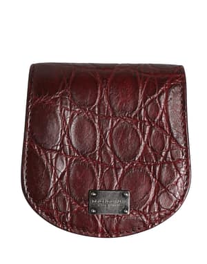 Dolce & Gabbana Burgundy Exotic Skin Condom Case Holder Pocket Wallet