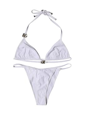 Dolce & Gabbana White Logo Swimsuit 2 Piece Top Bottom Swimwear