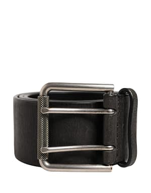 Dolce & Gabbana Men Black Classic Leather Metal Buckle Belt