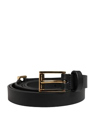 Dolce & Gabbana Men Black Leather Classic Metal Buckle Belt