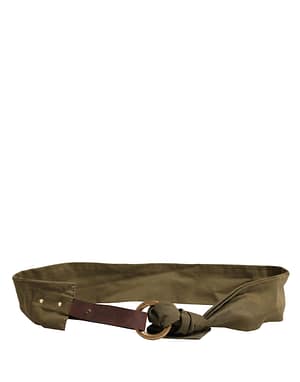 Ermanno Scervino Army Green Cotton Round Buckle Waist Belt