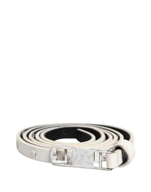 Costume National White Leather Studded Cintura Belt