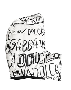 Dolce & Gabbana White Logo Print Whole Head Wrap Capello Hat