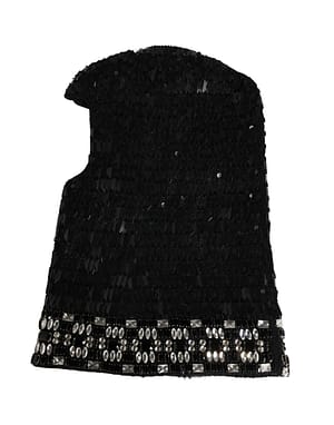Dolce & Gabbana Black Wool Crystal Embellished Balaclava Hat