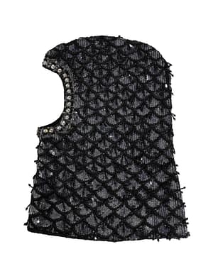 Dolce & Gabbana Black Wool Crystal Embellished Balaclava Hat