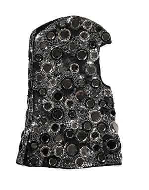 Dolce & Gabbana Black Wool Crystal Embellished Balaclava Hat