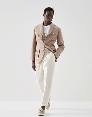 Brunello Cucinelli Brown Linen Jackets And Coat