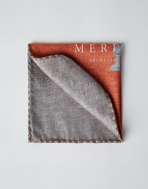 Brunello Cucinelli Bicolor Silk Pocket Square