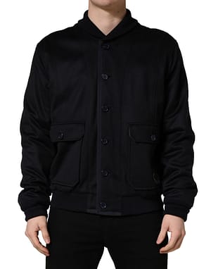 Dolce & Gabbana Black Cashmere Knitted Button Down Jacket