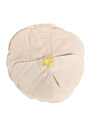 Dolce & Gabbana Beige Floral Motif Silk Blend Poplin Fabric Pin Brooch