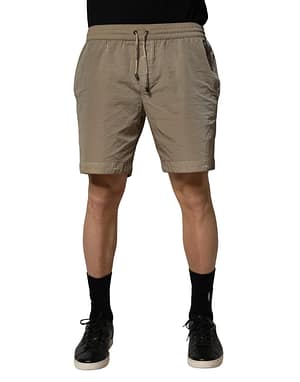 Dolce & Gabbana Brown Nylon Drawstring Swim Shorts Swimwear