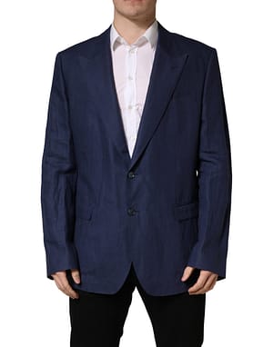 Dolce & Gabbana Blue Single Breasted 2 Button Suit Jacket