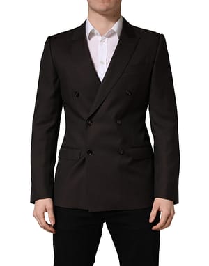 Dolce & Gabbana Dark Violet Wool Double Breasted Suit Jacket