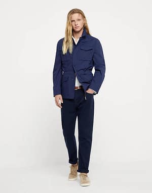 Brunello Cucinelli Blue Polyester Coat