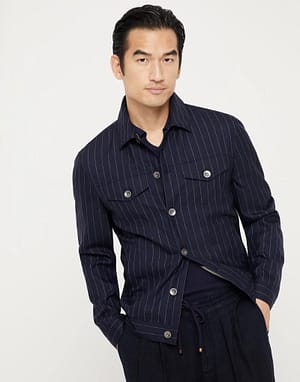 Brunello Cucinelli Navy Blue Wool Coat