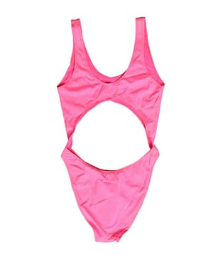 Dolce & Gabbana Pink Cut-Out High Leg One Piece Swimsuit Swimwear