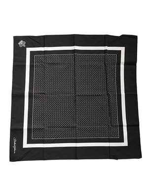 Dolce & Gabbana Black Polka Dots Cotton Handkerchief Scarf
