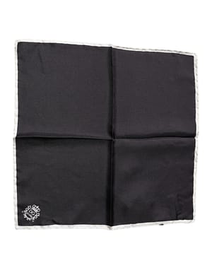 Dolce & Gabbana Black Crown Logo Square Handkerchief Scarf