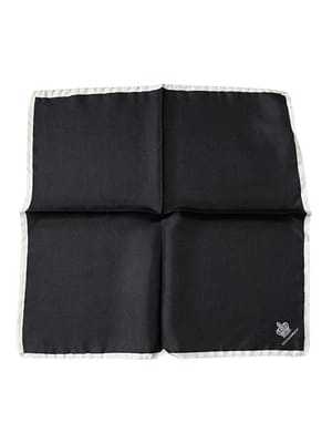 Dolce & Gabbana Black Crown Logo Square Handkerchief Scarf