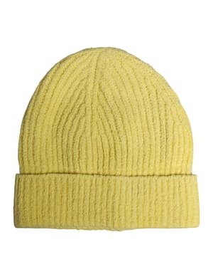 Dolce & Gabbana Yellow Cotton Knitted Winter Beanie Hat