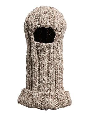 Dolce & Gabbana Beige Wool Knitted Ski Mask Balaclava Hat