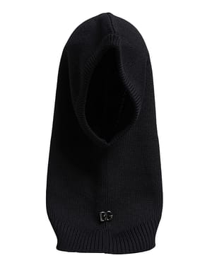 Dolce & Gabbana Black Wool Whole Head Wrap Balaclava Hat