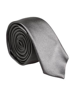 Dolce & Gabbana Metallic Silver Silk Adjustable Necktie Tie