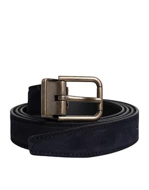 Dolce & Gabbana Black Goat Leather Metal Buckle Classic Belt