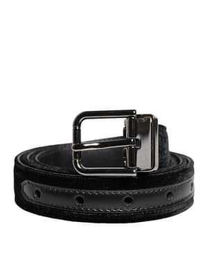 Dolce & Gabbana Black Leather Metal Buckle Classic Belt