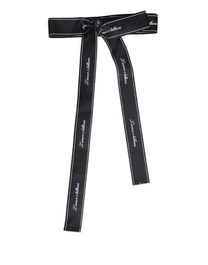Dolce & Gabbana Black Waist Ribbon Wide Bow Logo Belt