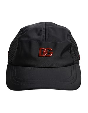 Dolce & Gabbana Black Nylon DG Logo 6 Panels Baseball Cap