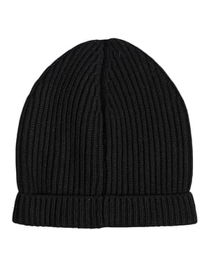 Dolce & Gabbana Black Cashmere Knitted Winter Beanie Hat