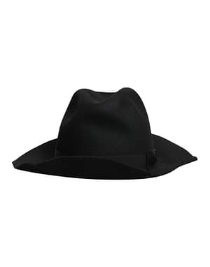 Dolce & Gabbana Black Wide Brim Trilby Fedora Hat
