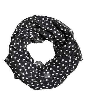 Dolce & Gabbana Black Polka Dots Polyester Wrap Shawl Scarf