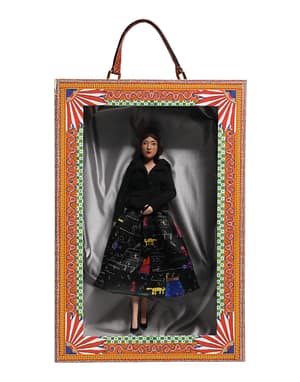Dolce & Gabbana Black Dress Ceramic Porcelain Fashion Leather Sicily Dolls