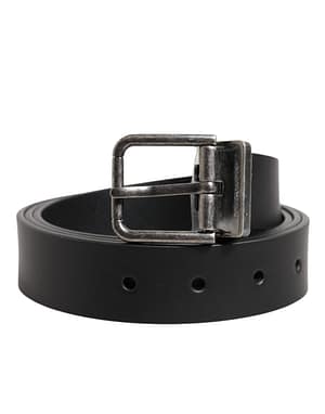Dolce & Gabbana Black Classic Leather Metal Buckle Belt