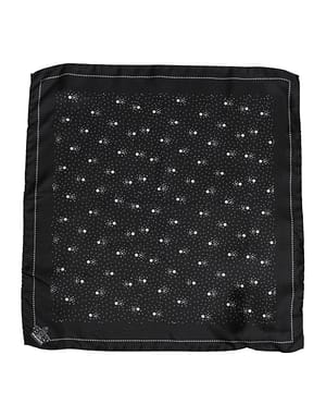 Dolce & Gabbana Black White Printed Square Men Foulard Scarf