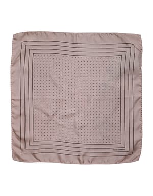 Dolce & Gabbana Beige Dotted Silk Square Men Foulard Scarf