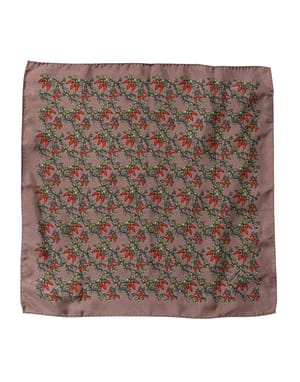 Dolce & Gabbana Brown Chilis Silk Square Men Foulard Scarf
