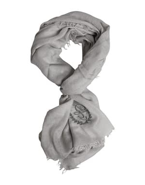 Dolce & Gabbana Gray DG Crown Neck Warmer Wrap Shawl Scarf