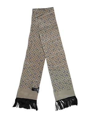 Dolce & Gabbana Gray Skulls Silk Fringes Men Foulard Scarf
