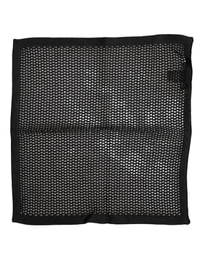 Dolce & Gabbana Black Patterned Cotton Square Foulard Scarf
