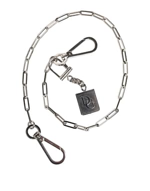 Dolce & Gabbana Silver Tone Metal Chain DG Charm Belt Keychain