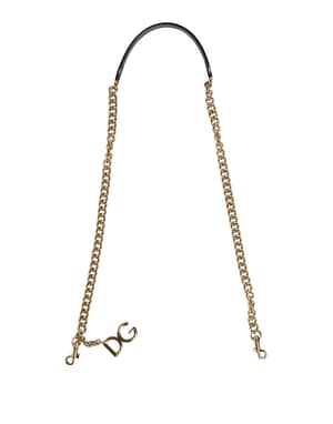Dolce & Gabbana Brown Leopard Gold Brass Chain Accessory Shoulder Strap