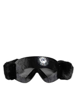 Dolce & Gabbana Black Bi0759 Lace Mirrored Ski Goggles Mask Sunglasses