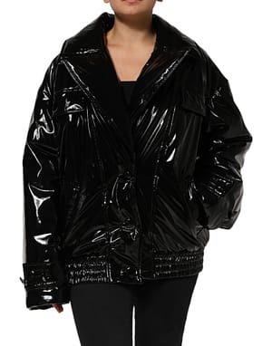 Dolce & Gabbana Polyester Black Quilted Puffer Coat Jacket