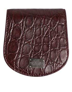 Dolce & Gabbana Burgundy Exotic Skin Coin Condom Case Holder Pocket Wallet