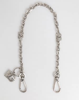 Dolce & Gabbana Silver Tone Brass DG Logo Detailing Chain Men Necklace