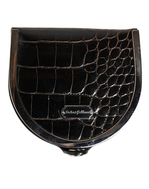 Dolce & Gabbana Black Polished Crocodile Leather Mens Coin Purse Wallet