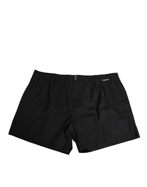 Dolce & Gabbana Black Cotton Elastic Waistband Button Swimwear